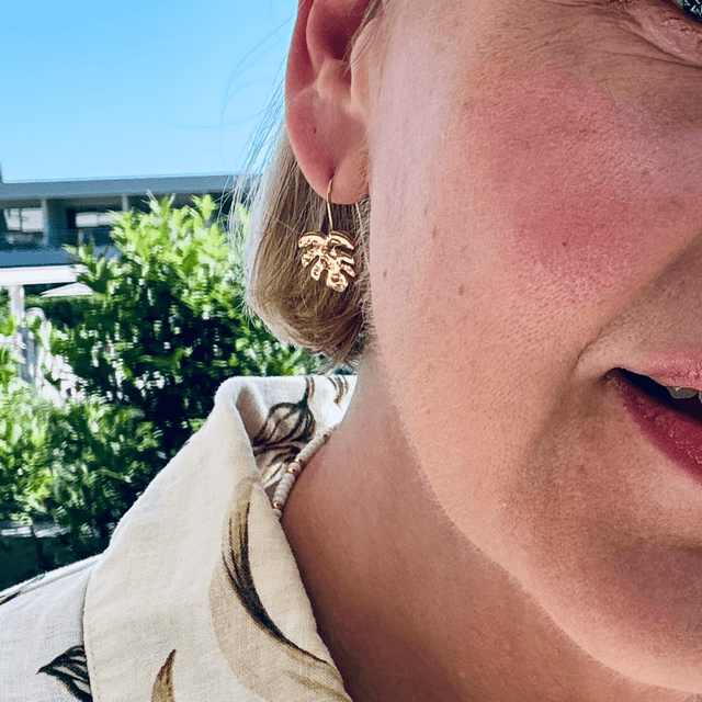 Gold Monstera Leaf Danglers 