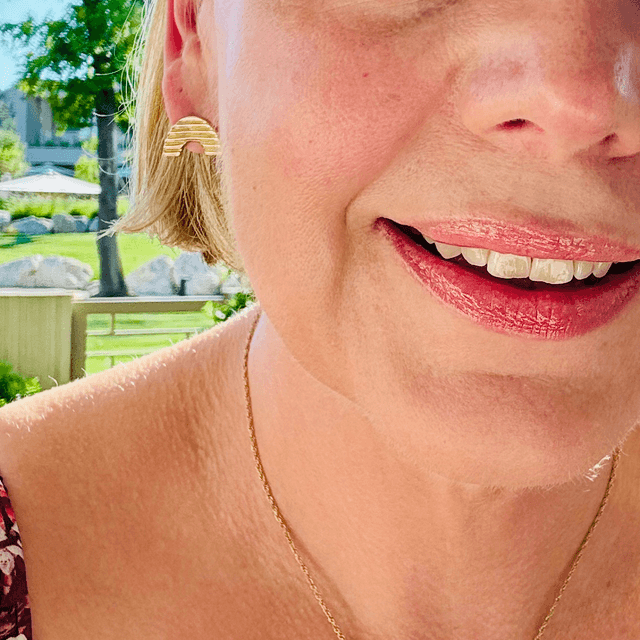 Gold Striped Rainbow Studs
