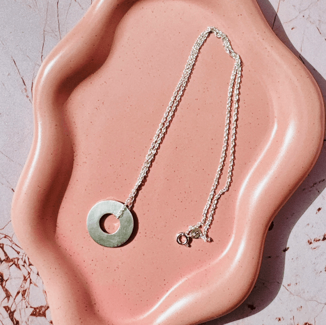 Striped Halo Necklace 